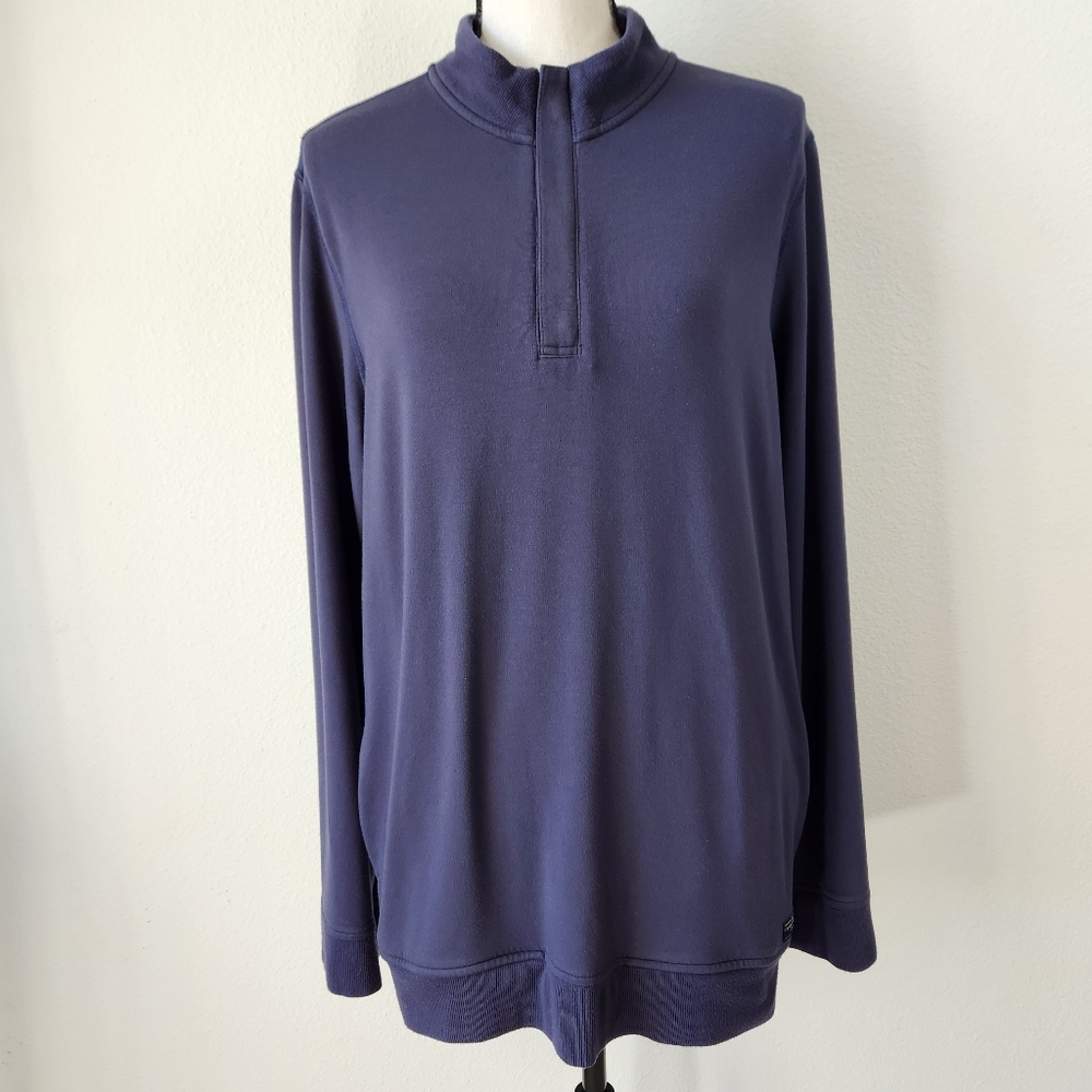 Travis Mathew Mens Medium Golf Navy Quarter Zip Long Leeve Shirt‎